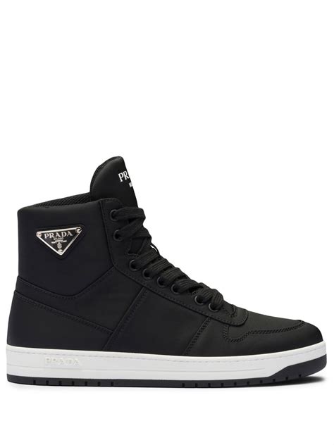 cream prada sneakers|high top black Prada sneakers.